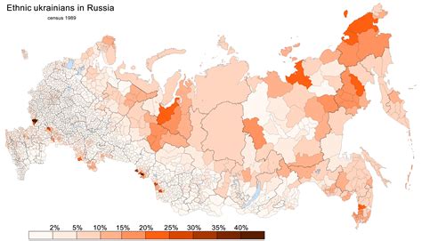 Percentage Of Ethnic Ukrainians In Russia According To 1989 Soviet