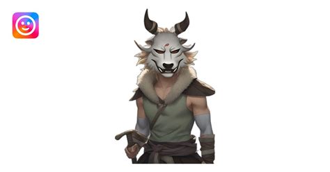 Inosuke From The Anime Demon Slayer Wears A Mountain Boar Mask Half Naked And Carrying Two