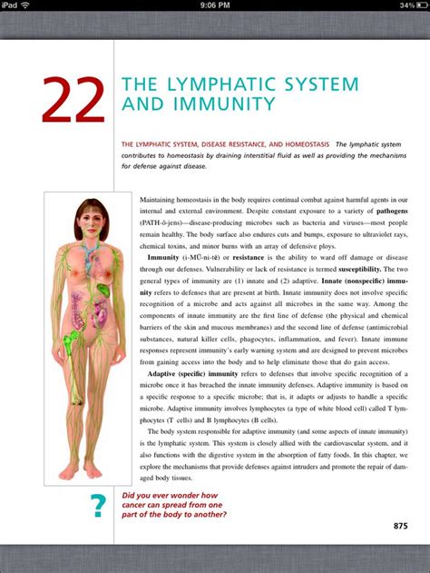 Principles Of Anatomy And Physiology Chapter 22 The Lymphatic System And Immunity 1 Book Pg