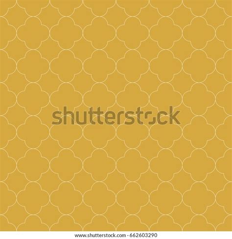 Quatrefoil Seamless Pattern Background Golden Color Stock Vector