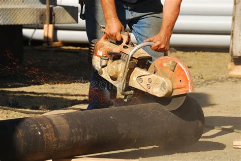 pipe cut stock image image  contractor utilities
