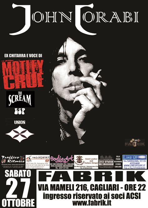 John Corabi Lex M Tley Cr E Sul Palco Del Fabrik Di Cagliari Il