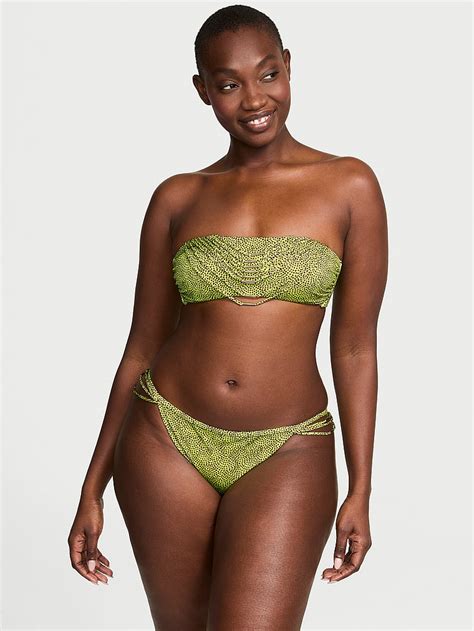 Buy VS Archives Strappy Hardware Bandeau Bikini Top Limelight Dots Order Bikini Top Online