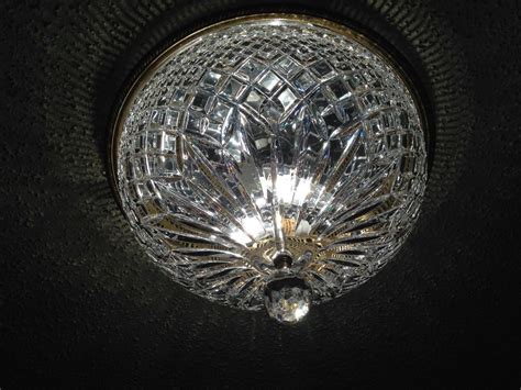 Vintage Waterford Crystal Flush Mount Ceiling Light Fixture Ebay