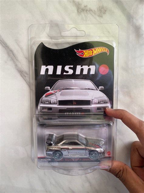 Hot Wheels RLC Nissan Skyline GT R R34 NISMO VARIANT CARD Chrome Silver Hobbies Toys