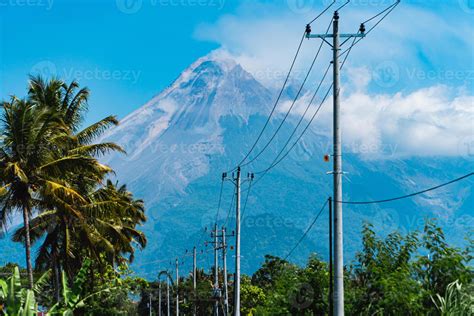 Mount Merapi In Indonesia In The Afternoon Is Very Clear And Majestic