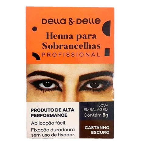 Henna Para Sobrancelha Della E Delle Castanho Escuro G Lojas Rede