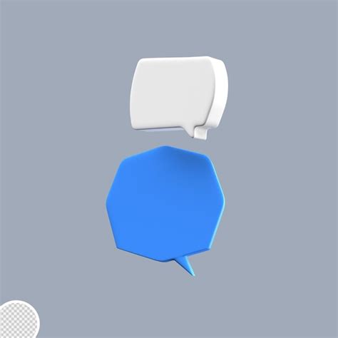 3d Blanco Azul Burbujas Icono De Chat Fondo Transparente Icono De