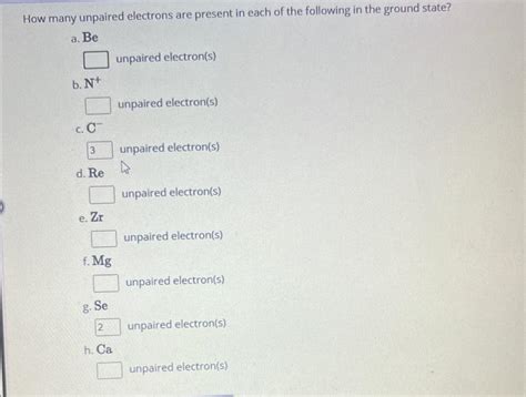 Solved y unpaired electrons are present in each of the | Chegg.com
