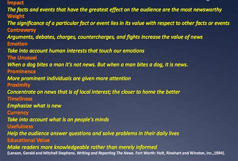 Jemmas Journalism Blog Journalism Lecture 9 News Values