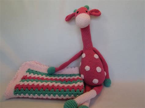 Baby Blanket Afghan Giraffe Toy Pink Aqua Or Choose Your Etsy