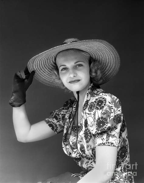 Woman In Straw Hat C1930 40s Photograph By H Armstrong Robertsclassicstock Pixels