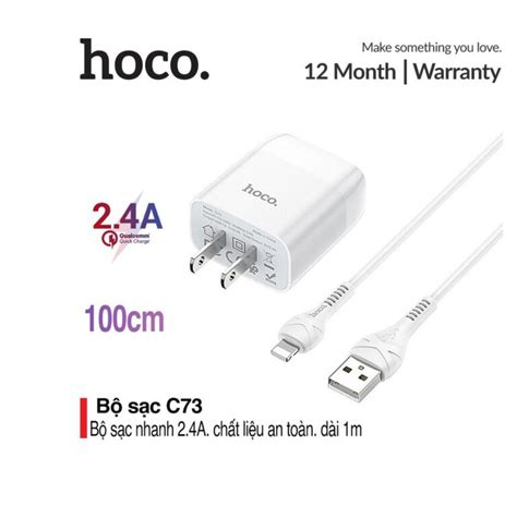 Bộ Sạc 2 Cổng USB Hoco C73, Hỗ Trợ Sạc Nhanh 2.4A, Bao Gồm Cáp X37 ...
