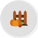 Pumpkin Beside The Fence Cross Stitch Pattern Daily Cross Stitch