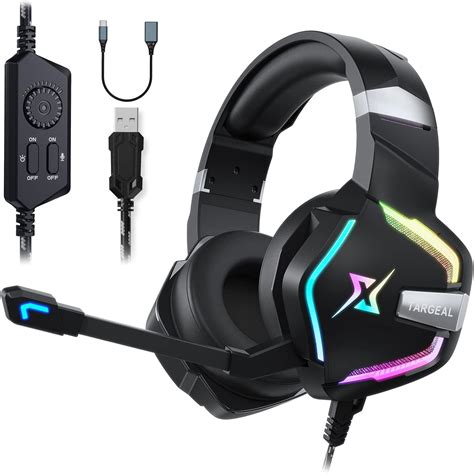 Amazon.com: Targeal 7.1 Surround Sound PC Gaming Headset for PS5 PS4 ...