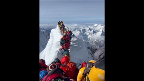 Watch Video Of Traffic Jam At Mt Everest Goes Viral After 2 Climbers