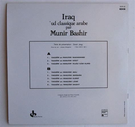 Popsike Munir Bashir Iraq Ud Classique Arabe Lp France Ocora