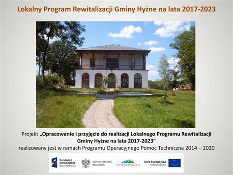 Lokalny Program Rewitalizacji Gminy Hy Ne Na Lata Ppt Pobierz