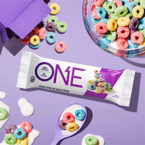 One Bars Fruity Cereal Flavored Protein Bars 212 Oz 4 Count Box