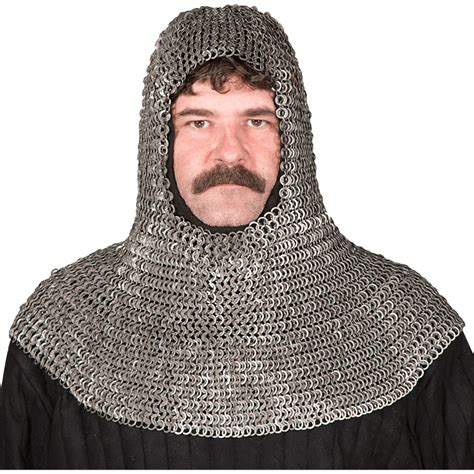 Chainmail Coif Medieval Knight Renaissance Armor Chain Mail Hood Viking