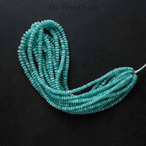 Buy Aaa Natural Amazonite Smooth Rondelle Shape Beads Mm Amazonite