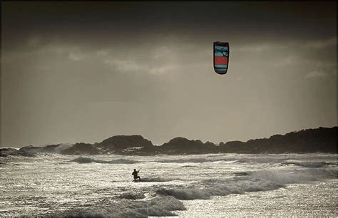 Kite surfing, King Island, Bass Strait, Tasmania Our beautiful pictures are available as Framed ...