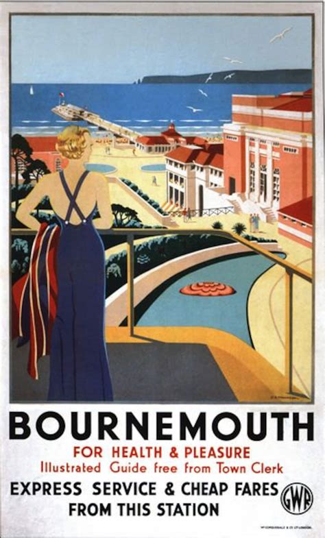 Vintage GWR Bournemouth Railway Poster A3/A2/A1 Print - Etsy UK