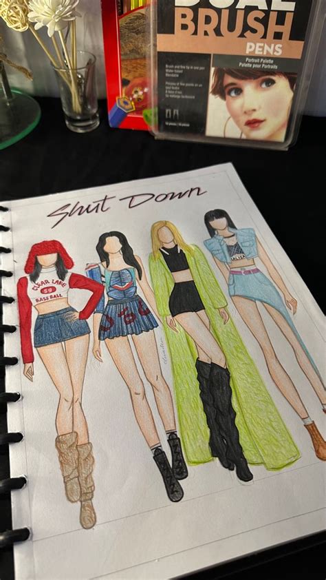 shut  outfit bp cizim blackpink cizim renkli kalem cizimi