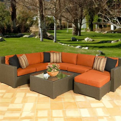 Melrose All Weather Wicker Outdoor Sectional Seating Seats Up To 7 In