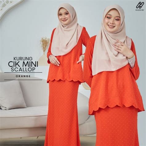 Kurung Cik Mini Scallop Kurung Scallop Hasnuri Kurung Moden Baju