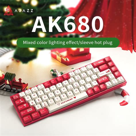Ajazz AK Mini Wired Mechanical Gaming Keyboard Hot Swap RGB Lighting Red Brand New