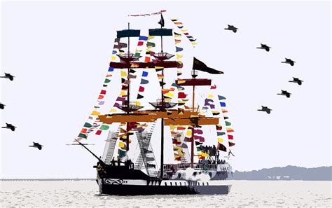 The Great Ship Gasparilla Painting By David Lee Thompson Fine Art America