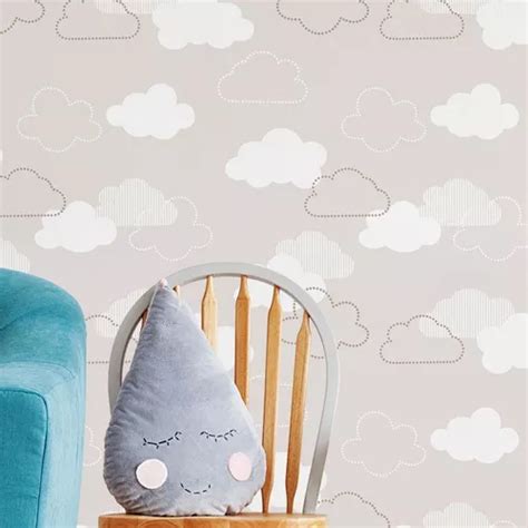 Papel De Parede Nude Nuvem Quarto Bebe Infantil Adesivo M MercadoLivre