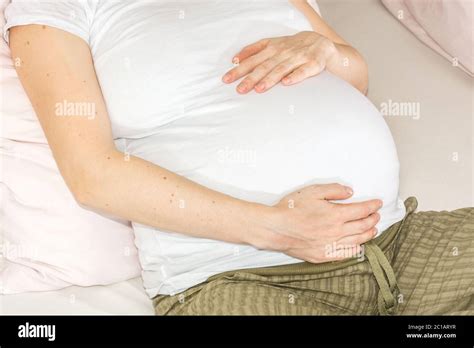 pregnant womans body  res stock photography  images alamy
