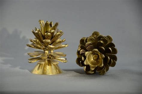 Pair Of Vintage Solid Brass Pine Cone Candle Holders Etsy Canada