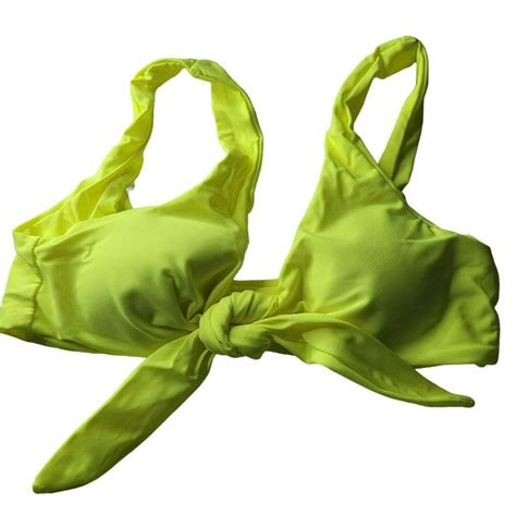 Bright Yellow Two Piece Swimsuit Bikini Tie Front Neo Gem