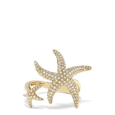 Effy Doro 14k Yellow Gold Diamond Starfish Ring 071 Tcw Starfish