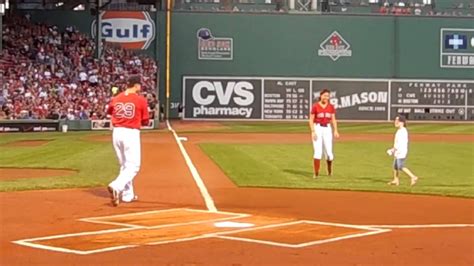 Brooke Throwing Out The First Pitch At Red Sox Game Youtube