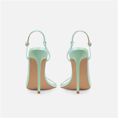 Nolan Mint Strappy Square Toe Stiletto Heels Simmi London