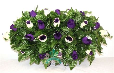 Xl Beautiful Purple And Creme Roses Cemetery Tombstone Saddle