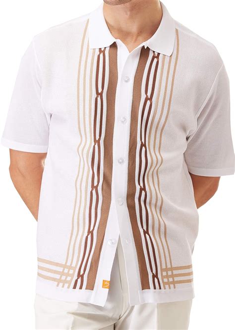 Aztec Tribal Ombre Mens Button Down Short Sleeve Shirt