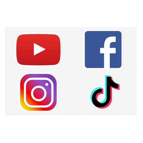 Youtube Facebook Instagram Tik Tok Sticker Sheets Social Media Etsy