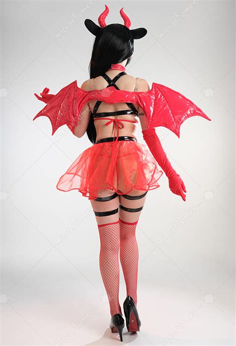 Halloween Sexy Lingerie Set Devil Style Halter Bra And Thong With Wings And Headband Top