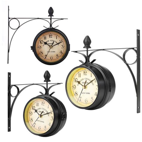 Garden Paddington Station Wall Clock Double Sided Outside Bracket Vintage Ebay