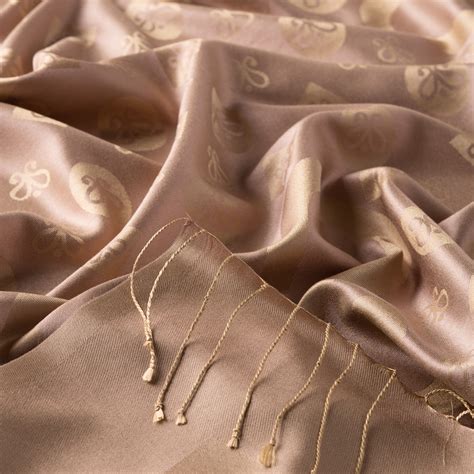 Nude Monogram Print Silk Scarf Ipekevi