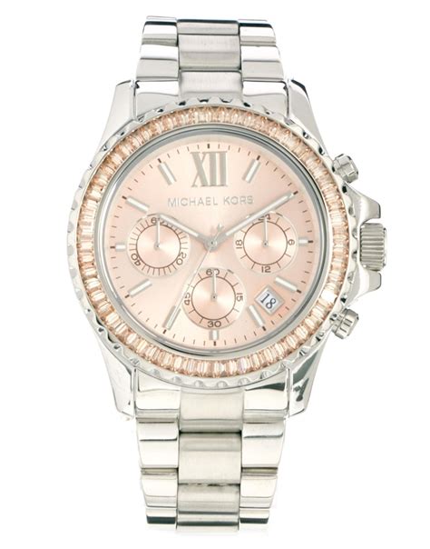 Michael Kors Everest Silver Watch In Metallic Lyst