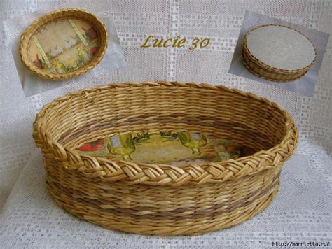 Плетение из газет. Как закрыть край корзинки косичкой