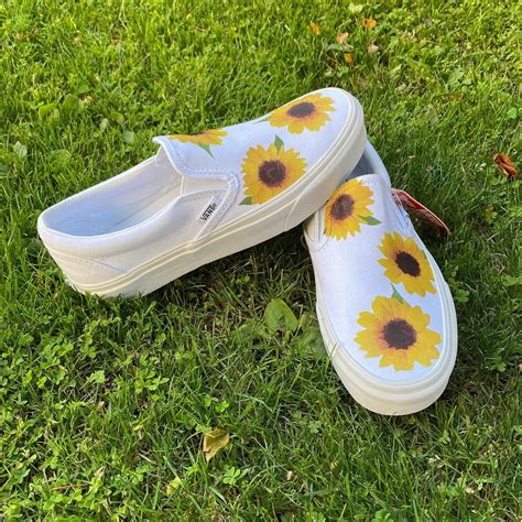 Sunflower Vans Fast Free Shipping Slip On Classic Custom Shoes Etsy In 2020 Custom Shoes