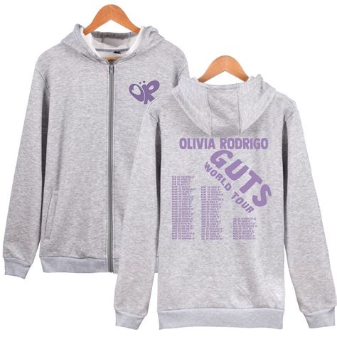 Olivia Rodrigo 2024 Guts World Tour Zipper Hoodies Women Men Long