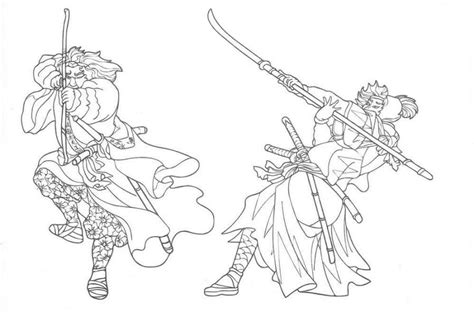 Раскраски Самурай бесплатно распечатать